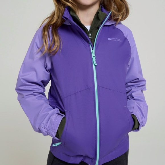 Mountain Warehouse purple jacket girls / Kids Waterproof Jacket - Picture 1 of 6